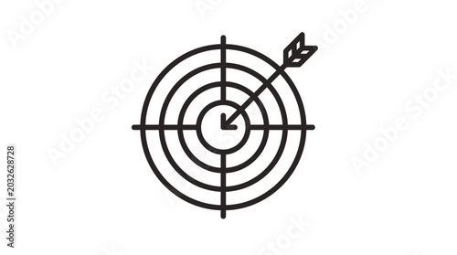 Quadro su tela Precision target hit by an arrow, symbolizing successful goal achievement, strat