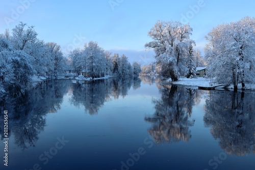 Photos beautiful winter river landscape
