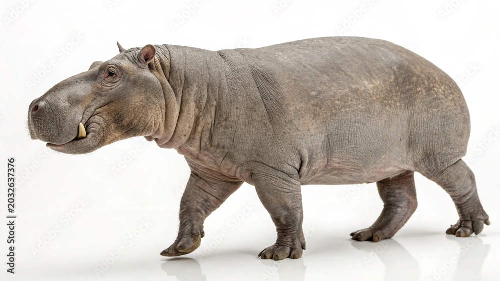Fototapeta premium Isolated prehistoric marine mammal Paleoparadoxia on a solid white studio background