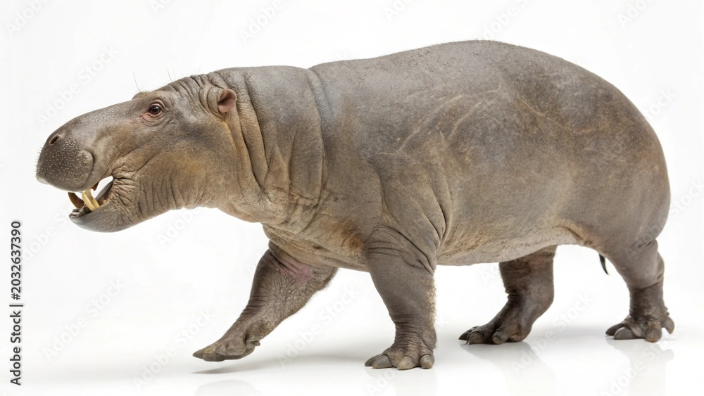Obraz premium Isolated prehistoric marine mammal Paleoparadoxia on a solid white studio background