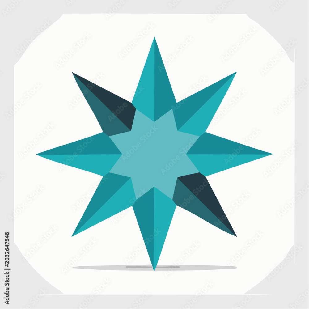 Obraz premium Abstract geometric starburst or compass rose illustration