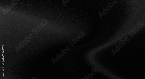metallic black background with a silver sheen and bold curved curves.