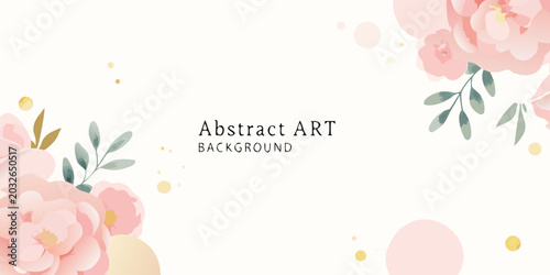 Foto watercolor pink peonies with green leaves and delicate stems floral background