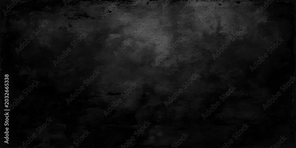 Fototapeta premium Dark grunge wall texture background with vintage concrete surface and rough black chalkboard design