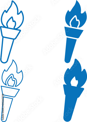 Torch Flame Icons – Fire Light Vector Collection