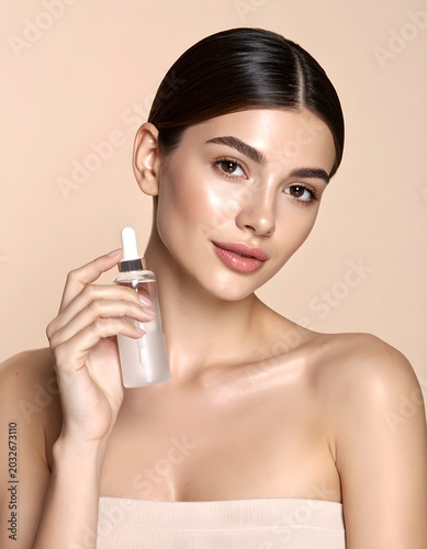 young woman applying make up