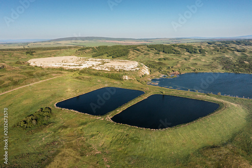 Obraz na plátně Southern Urals, phosphogypsum dumps and settling basins of the Meleuz mineral fertilizers plant