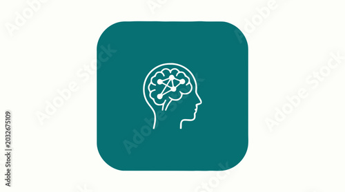 Brain Icon Representing Human Mind.
