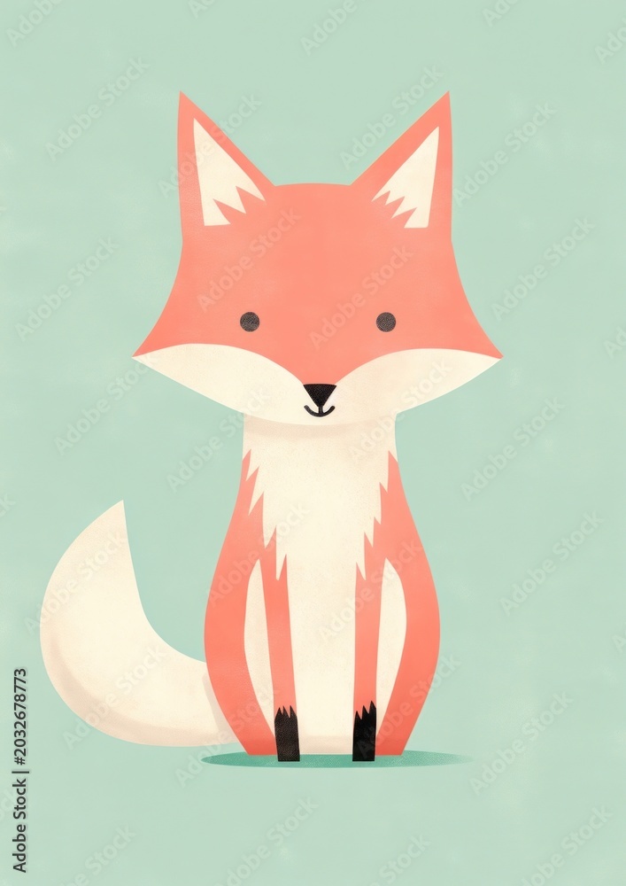 Naklejka premium Baby fox animal mammal cute.