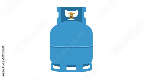 Bild auf Leinwand Blue gas cylinder, propane tank icon, vector gas bottle, fuel container