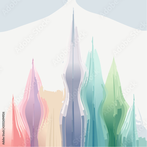 Modern Abstract Architectural Towers Creative Background