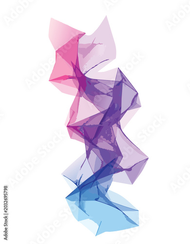 Geometric Polygonal Smoke Wave Dynamic Abstract Art