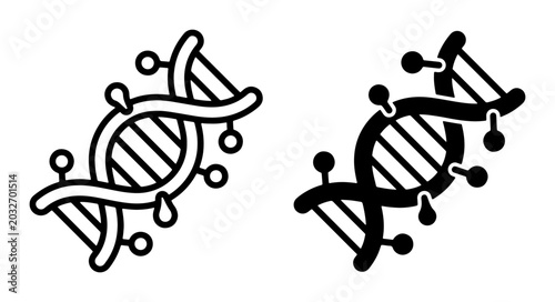 Schilderij op canvas DNA Helix Icons, Genetic Code Symbol, Molecular Structure Vector Graphics, Scien
