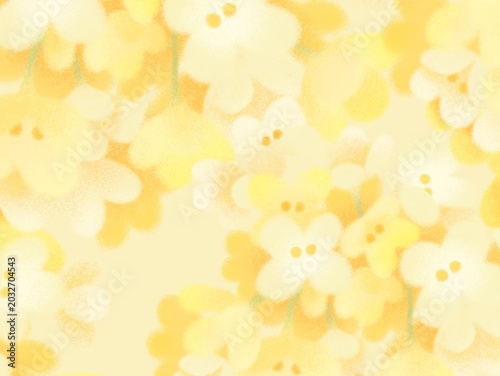 Canvas-taulu Abstract floral pattern featuring soft yellow and white flowers with a blurred effect