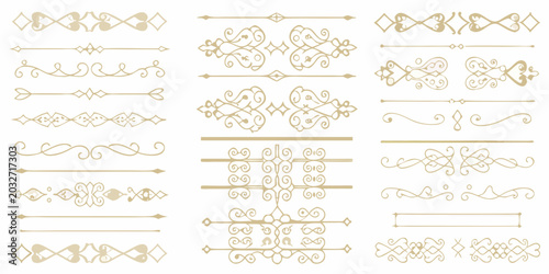 gold filigree frames and dividers collection of vintage inspired ornamental designs on white