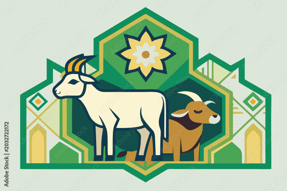 Naklejka premium vector design illustration icon feast of the sacrifice islamic