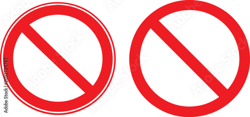 Red prohibition symbol or no entry icon Vector