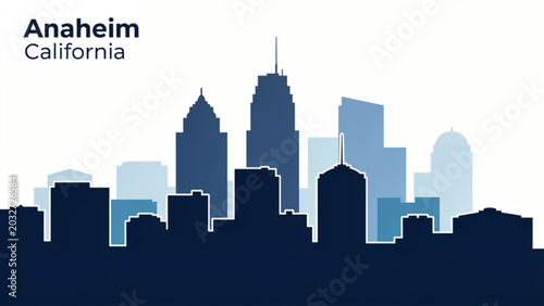 Photos City skyline silhouette with skyscrapers and urban development in blue tones for