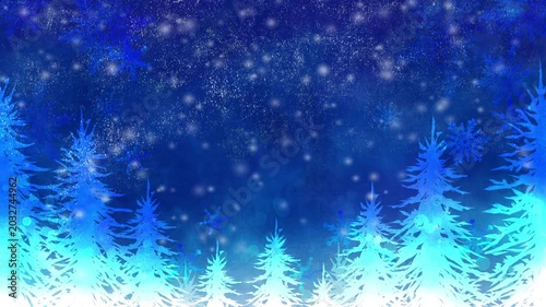 雪が降るループ動画。