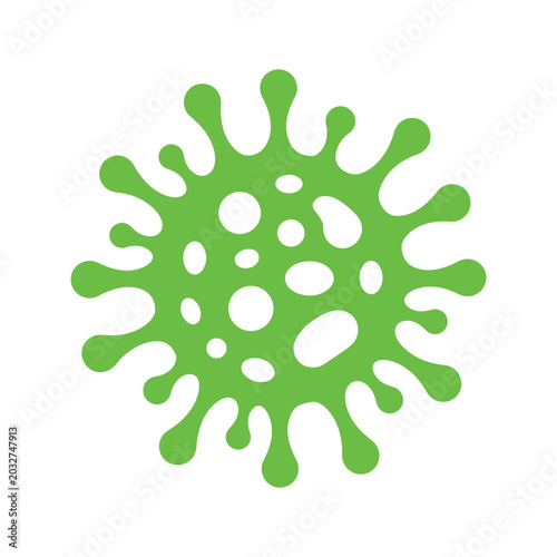 Fotografie Green Virus and Bacteria Cell Icon