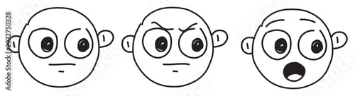 фотографія hand drawn cartoon faces vector silhouette