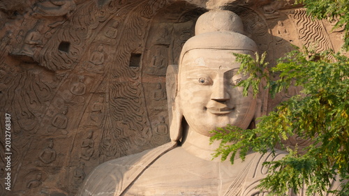 Fotografie The old big sculptures view carved on the hill near Datong city in China for the