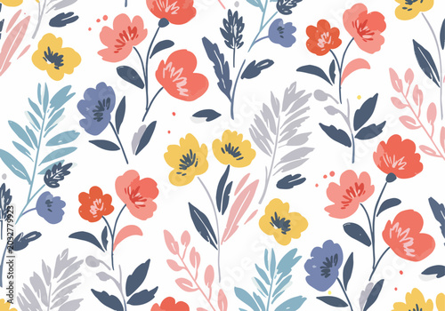 Softly painted floral background with calming pastel color palette