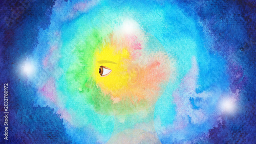 Bilde på lerret Three Characteristics of Existence, human meditate peace mind body soul spirit m