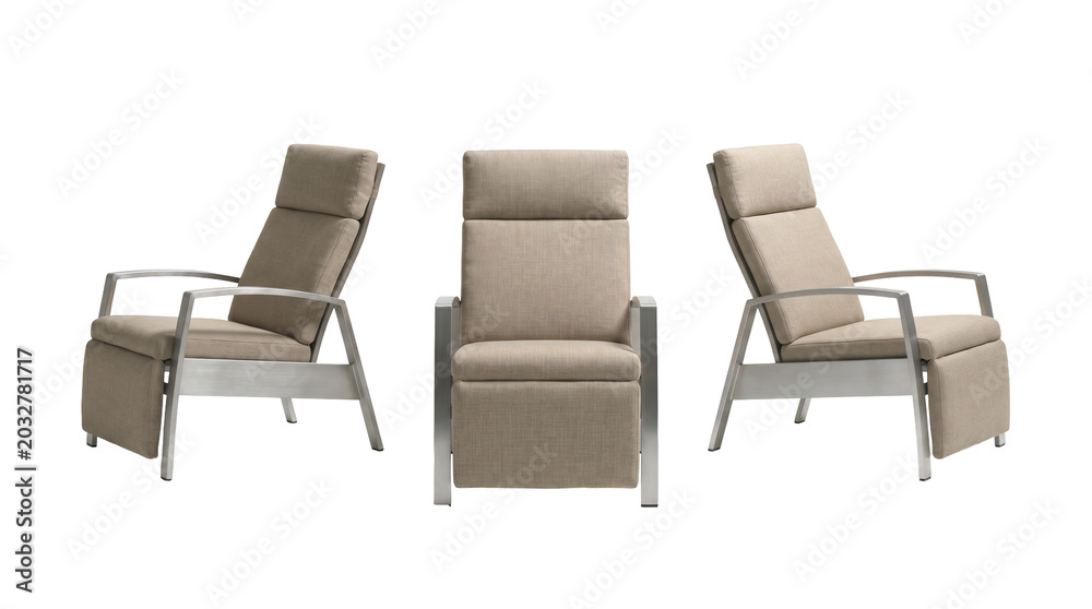 Obraz premium High back adjustable recliner lounge chair with beige padding template
