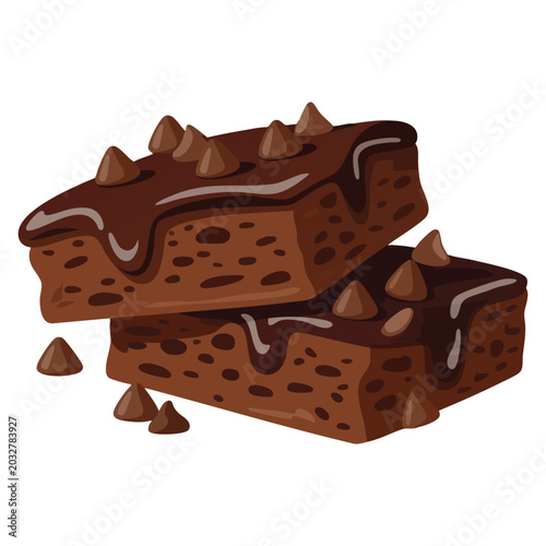 Konstfotografi Brownies dessert illustration for sweet foods and chocolate lovers