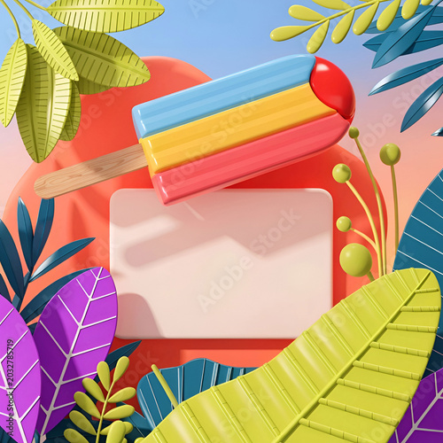 summer background mockup template with decorative