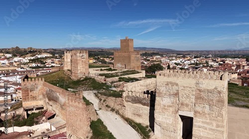 Vista aérea del antiguo Alcazaba árabe del municipio de Guadix, España
