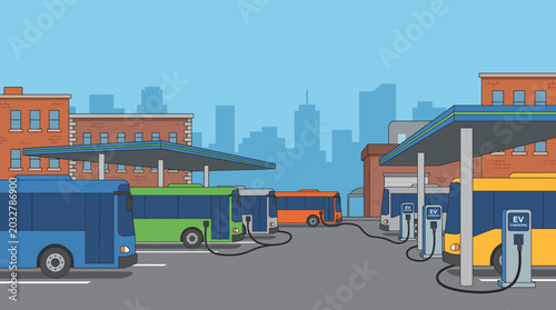 Foto Electric Bus Charging at Urban Depot