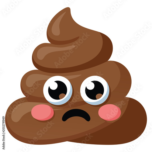Bild auf Leinwand Cute funny poop face vector illustration with cartoon expression isolated background, suitable for comedy themes and playful sticker graphics