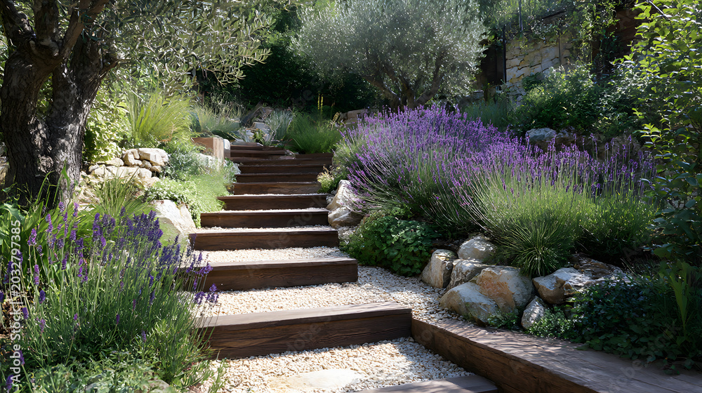 Obraz premium stone steps in a garden
