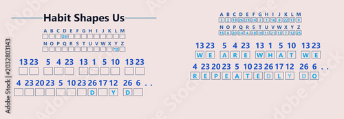 Tablou pe pânză Text design about habits and character development on a pastel background
