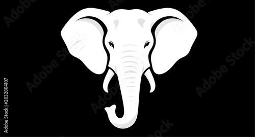 Canvastavla elephantmascot, elephanthead, mascotlogo, elephant, mascot, logo, animal, wildli