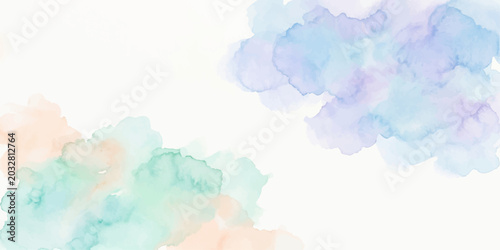 Foto Abstract watercolor sky and cloudscape background with soft blue tones and sunli