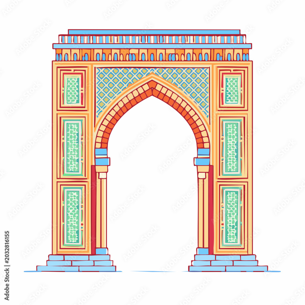 Fototapeta premium Ornate Archway with Geometric Patterns
