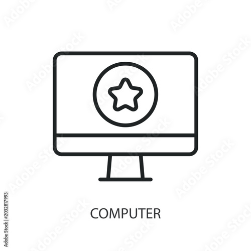 Computer thin line vector icons