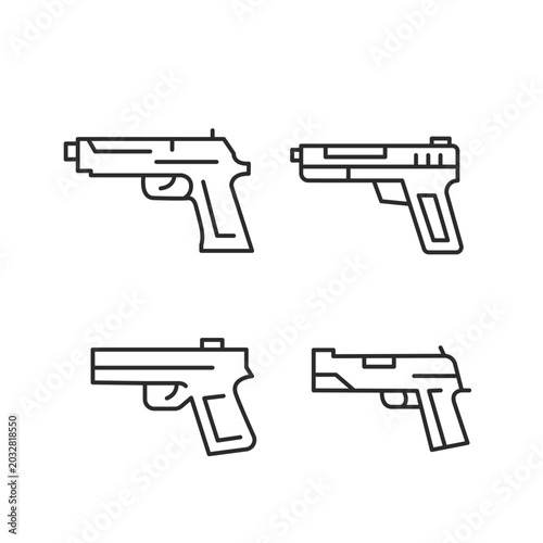 Bild auf Leinwand Gun icons