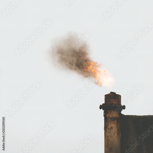 Atmospheric Scene Depicting Gas Flaring and Energy Release