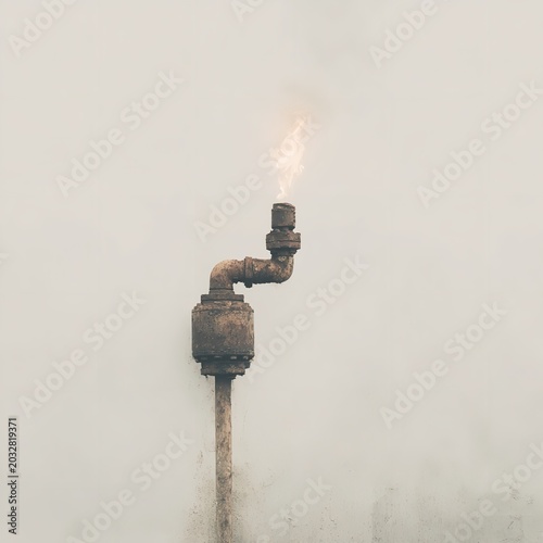 Atmospheric Scene Depicting Gas Flaring and Energy Release