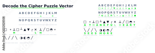 Cuadro en lienzo Decode the cipher puzzle vector