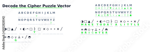 Bild auf Leinwand Decode the cipher puzzle vector with secret message