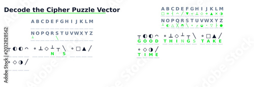 Cuadro en lienzo Decode the cipher puzzle vector