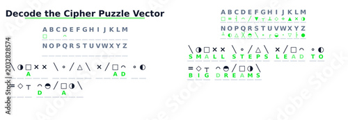 Foto Cryptogram cipher puzzle vector template