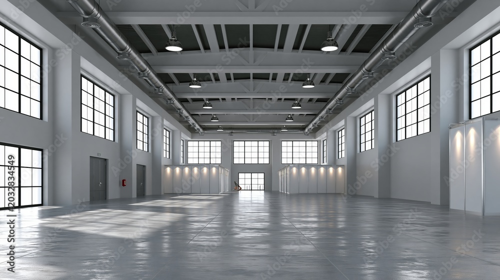 Fototapeta premium Empty exhibition center. backdrop for exhibition stands.3d render.