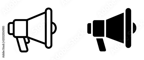 Photos Megaphone Icons, Announcement Symbols, Communication Devices, Loudspeaker Graphi