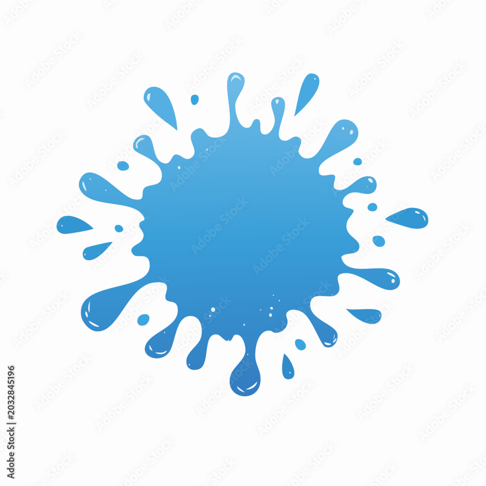 Fototapeta premium Blue Water Splash Isolated on White Background